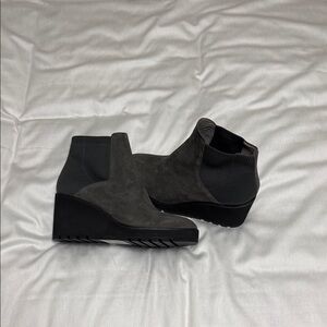 Eileen Fisher Charcoal Heeled Boots